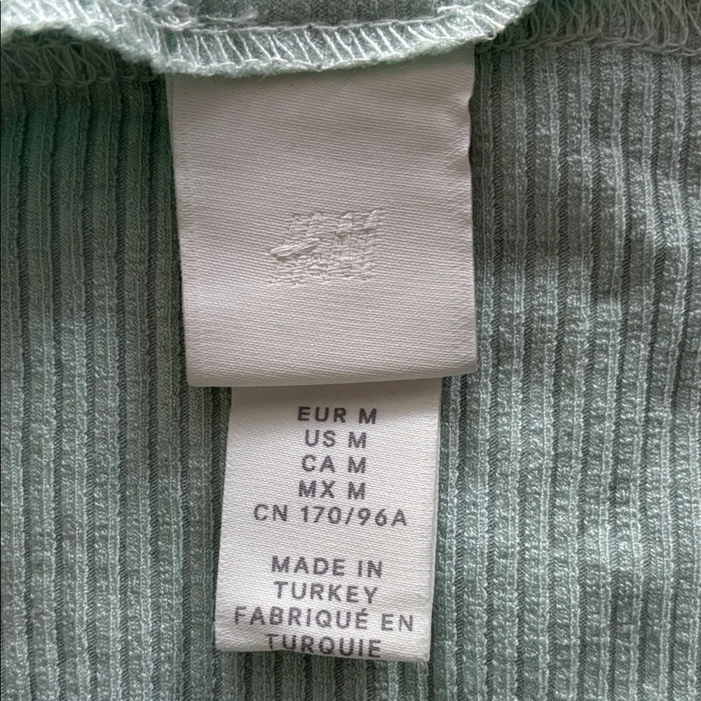 Light Mint Off-Shoulder Ribbed Top - Picture 3 of 4